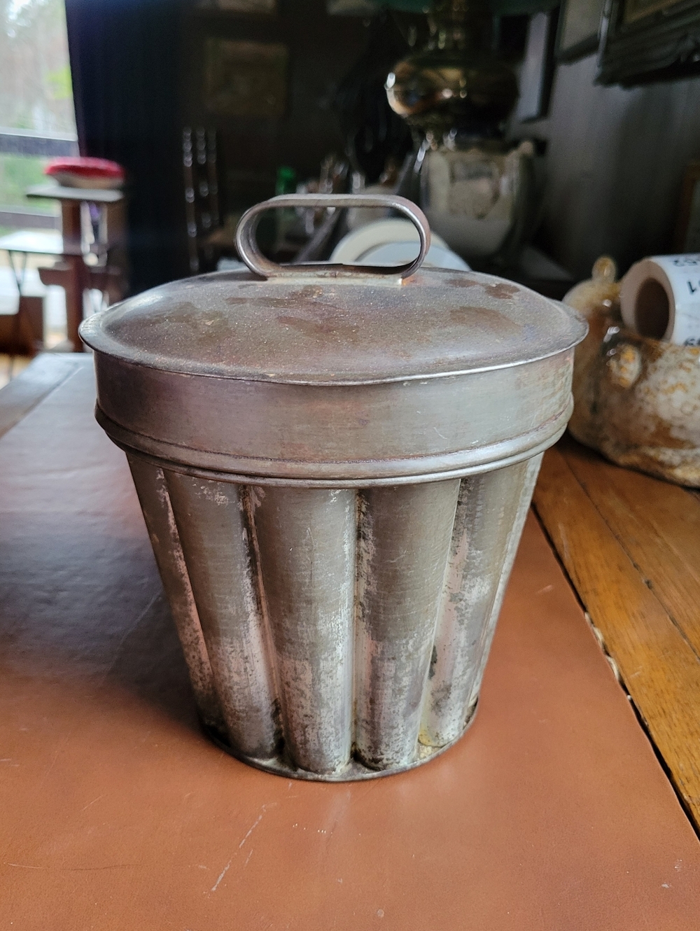 Antique Primitive Trashcan Jelly Cake Mold